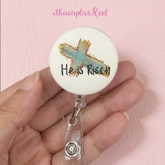 cross Fabric Retractable Badge Reel
