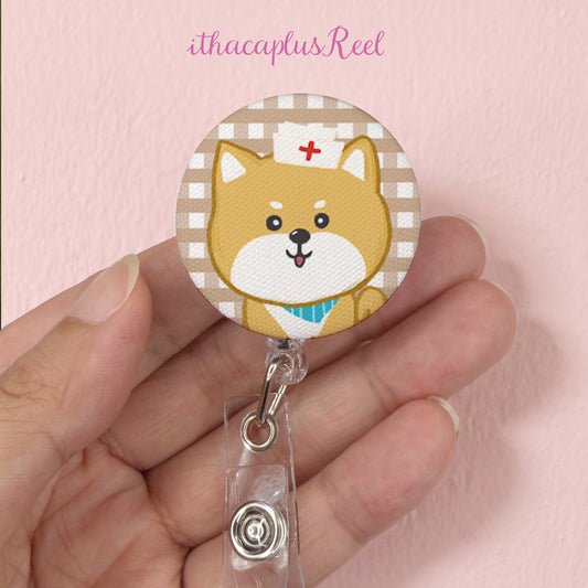 dog Fabric Retractable Badge Reel