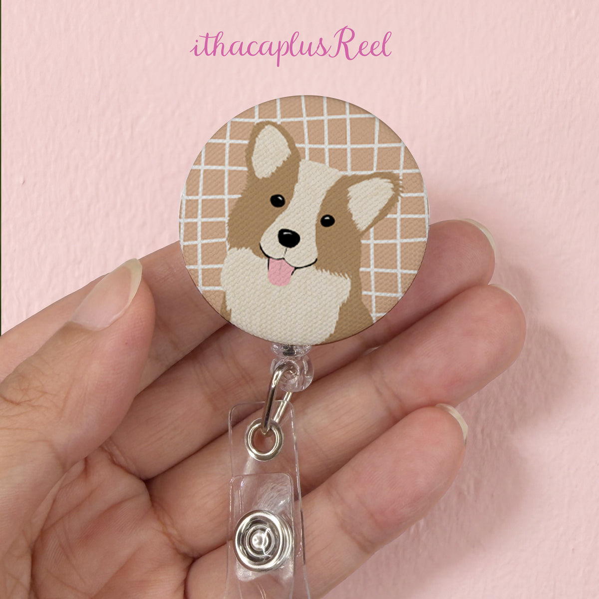 dog Fabric Retractable Badge Reel