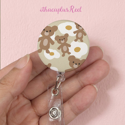 bear Fabric Retractable Badge Reel