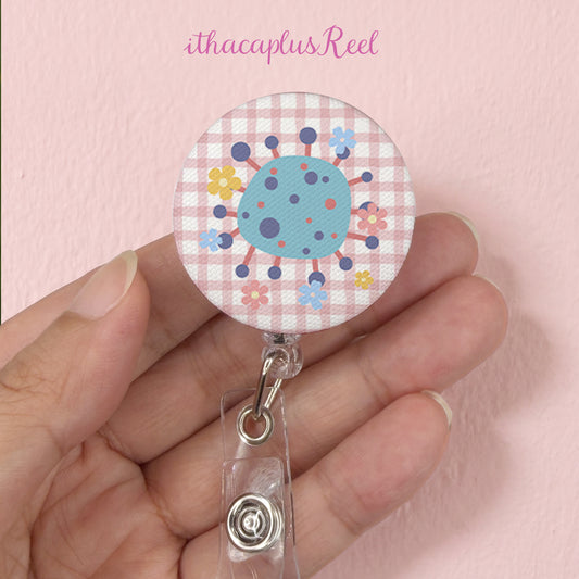 Plaid Fabric Retractable Badge Reel